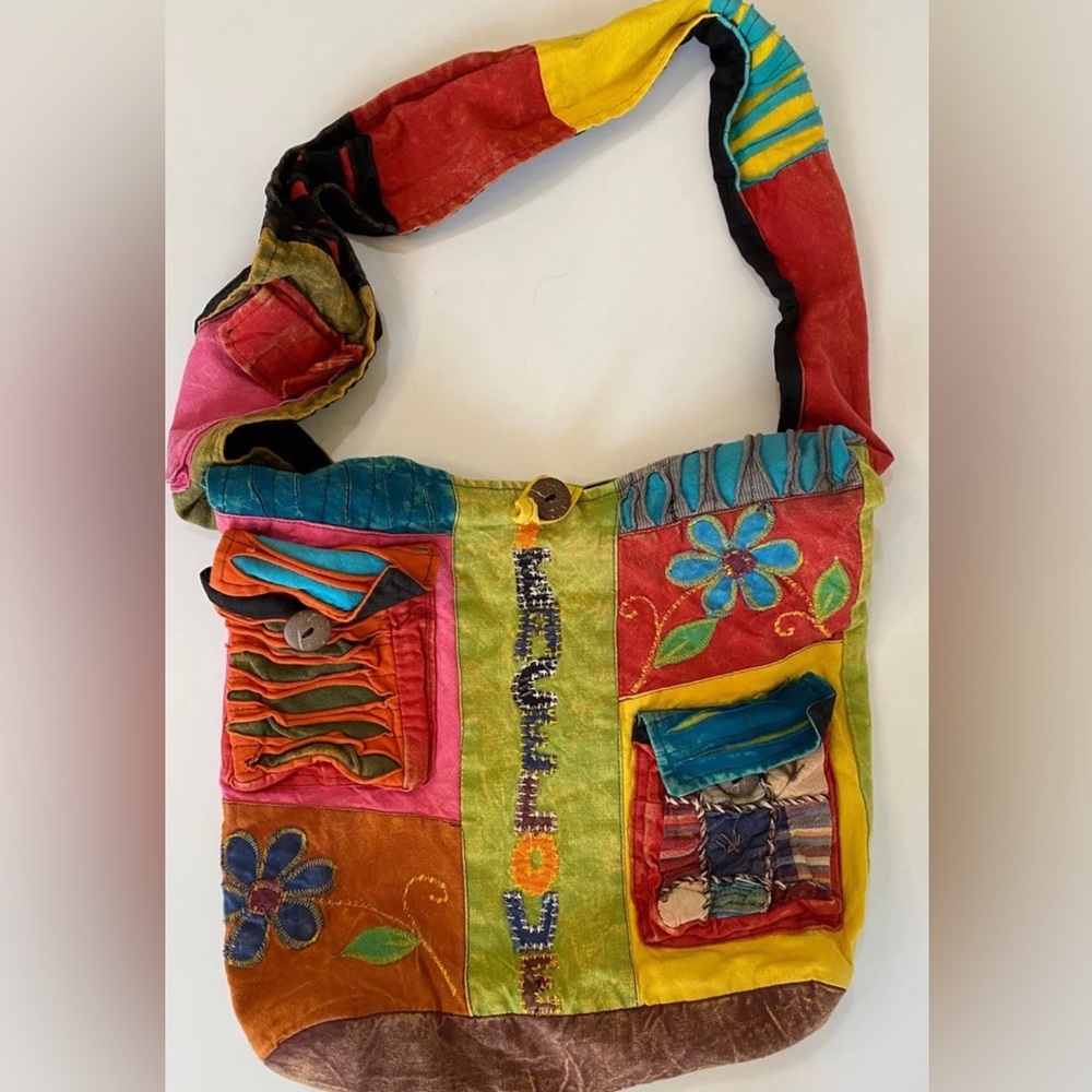 Nepali Boho Peace Love Hippie Colorful Bag